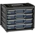 Produktbild: Trageschrank Raaco HandyBox Kunststoff mit 4 Sortimentskoffern blau