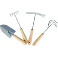 Produktbild: Gartengeräte-set 4tlg. Blumenkelle Grubber Rechen Doppelhacke Gartenwerkzeug - Buri