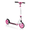 Produktbild: GLOBBER NL 205 Roller – Tretroller Kinder ab 8 Jahre - Scooter 205 mm - ABEC 7 – höhenverstellbar – weiß-pink