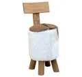 Produktbild: vidaXL Hocker Hocker Ziegenleder und Massivholz (1 St)