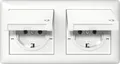 Produktbild: Gira 415803 Schutzkontakt-Steckdose Klappdeckel mit Set IP44 und Rahmen 2-fach , Standard 55, reinweiß glänzend