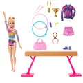 Produktbild: Barbie Turnspaß-Spielset - Blonde bewegliche Puppe mit Schwebebalken, HRG52 