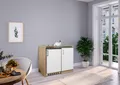 Produktbild: Küche Miniküche Singleküche Küchenzeile Pantry Eiche  Weiß Levin 100 cm Respekta