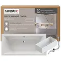 Produktbild: Schulte Badewanne Onda, Körperform, Sanitäracryl, Weiß, Größenauswahl, (Komplett-Set, inkl. Wannenträger und Ablauf), 190x80 cm weiß 80 cm x 190 cm