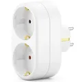 Produktbild: ORSEM Mehrfachsteckdose Schutzkontakt Steckdosenadapter Stromadapter Stecker Multi-Steckdose 2x Schutzkontakt-Buchse 16A max. 3500W Weiß - Weiß