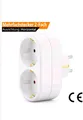 Produktbild: 2xDoppelstecker Mehrfachstecker 3500W Duo Stecker 2-Fach Multistecker Horizontal