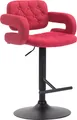Produktbild: TPFLiving Barhocker Dubai Gestell schwarz Stoff Rot
