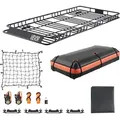 Produktbild: Vevor Dachgepäckträgerkorb Autodachkorb (2120 X 990 X 105 Mm) Universeller Dachgepäckträger Mit Gepäcktasche & Netz & Ratschengurten (113,4 Kg Max Tragkraft), Autodach-gepäckträger Für Suv Lkw