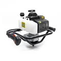 Produktbild: Wiltec Erdlochbohrer 2,2kW 3 PS 63 CCM Benzinmotor, Erdbohrer mit 2 Takt Motor, Pfahlbohrer Motorerdbohrer für saubere Bohrungen