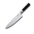Produktbild: KAI Wasabi Black Kochmesser 20,0 cm Klingenlänge - rostfreier 6A/1K6 Edelstahl poliert 58 (±1) HRC - schwarzer Polypropylen Griff - Chef Messer Küchenmesser - Made in Japan