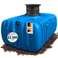 Produktbild: 4rain FLAT M Flachtank 12000 Liter inkl. Schachtverlängerung - unterirdisch