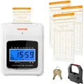Produktbild: VEVOR Stempeluhr Stechuhr Zeiterfassung 102 Stempelkarten, Elektronisches Stempeluhr inkl. 2 Schlüssel + 1 Band, Weiße Elektronische Wandmontierte Stechuhr für Kleinbetriebe, Büros, Fabriken usw.