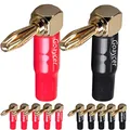 Produktbild: Goaycer bananenstecker Winkel 24k vergoldet für lautsprecheri Kabel - (6 Paar / 12 Stück)