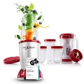 Produktbild: GOURMETmaxx Mr. Magic Mixer | Smoothie Maker mit XXL-Zubehörpaket | Standmixer 18-tlg. | Blender mit auslaufsicheren Frischhaltedeckeln | Food Processor für Shakes, Smoothies etc.