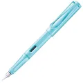 Produktbild: Lamy safari aquasky Füller - Füllhalter mit ergonomischem Griff & polierter Stahlfeder in Strichbreite F – robuster ASA-Kunststoff - inkl. Tintenpatrone T 10 blau - Rechtshänder