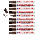 Produktbild: edding 3000 Permanentmarker - dunkel-braun - 10 Stifte - Rund-Spitze 1,5-3 mm - schnell trocknender Permanent Marker - wasserfest, wischfest - für Karton, Kunststoff, Holz, Metall - Universalmarker