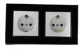 Produktbild: Lichtideen Schalter 7844 Abelka Nuovo schwarz GLAS 2 x Schukosteckdose 230 Volt 16 Ampere (Taster, Schalter, Anennendose, Steckdose mit USB lieferbar)