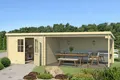 Produktbild: Gartenhaus Blockhaus Anbau Freisitz Holzhaus ST. LOUIS  28 mm 701x312 cm Lasita