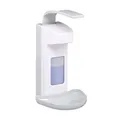Produktbild: Relaxdays Desinfektionsspender, mit Tropfschale, Hygiene Wandspender Händedesinfektion, Armhebelspender für 500 ml, weiß