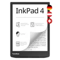 Produktbild: PocketBook InkPad 4 E-Reader, 7,8'' E-Ink Touch, 32 GB, Bluetooth, wasserdicht, Silber - DE/at/CH-Version