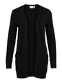 Produktbild: Vila Clothes Damen Strickjacke VIRIL L/S Open Knit Cardigan - NOOS 14044041, Einfarbig, Gr. 34 (Herstellergröße: XS), Schwarz (Black)