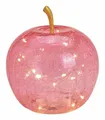 Produktbild: Spetebo LED Dekoobjekt LED Bruchglas Apfel 16 cm mit Timer - rosa, Ein-/Ausschalter, Timer, LED fest verbaut, warm weiß, Deko Frucht aus Crackle Glas beleuchtet Batterie betrieben