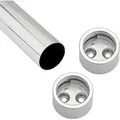 Produktbild: So-tech - Sotech Schrankstangenset 600 Mm Zylindrisch Garderobenstange Chrom Poliert Bestehend Aus Kleiderstange Inkl. 1 Paar Zylindrischen Schrankstangenlager
