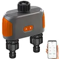 Produktbild: Royal Gardineer Bewässerungscomputer App: 2-Zonen Bewässerungssystem Bluetooth 5, Timer, manuell & App (Bewässerungscomputer Smart, Duo, Gartenschlauch)