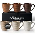 Produktbild: MIAMIO – 6 x 400 ml – Kaffeetassen Set/Becher – Moderne Keramik Tasse Matt – Kaffeetasse groß – Palmanova Kollektion (Beige)