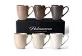 Produktbild: MiaMio Tasse 6 x 400 ml – Kaffeetassen Set / Becher– Moderne Keramik Matt Beige, Keramik