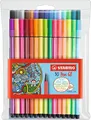 Produktbild: Stabilo Stift 68 Filz Spitze Faser 1.0mm - 30 Verschiedene Farben IN Etui