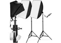 Produktbild: tectake 2er-Set Studioleuchte Studio-Stativ-Blitz, (mit Softbox und ausziehbarem Stativ)