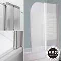 Produktbild: Badewannenaufsatz Duschwand Duschabtrennung Glas ESG Badewannenfaltwand 140 cm