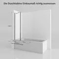 Produktbild: Badewannenaufsatz 2-teilig für Badewanne ESG NANO Glas Duschwand Duschabtrennung