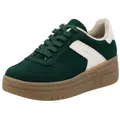 Produktbild: Rieker Plateausneaker Retro-Sneaker, Basket-Sneaker, Schnürer mit softem Schaftrand grün 41 EU