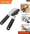 Produktbild: Ergonomischer Dosenöffner mit Flaschenöffner –  Edelstahl, Schwarz