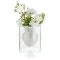 Produktbild: Philippi Design Tischvase Esmeralda Vase Small, Aussen: transparentes Glas - Innen: mundgeblasene satinierte Glasröhre 20 cm