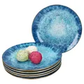 Produktbild: Marina 6er Set Speiseteller Ø27cm Porzellan Platte groß blaue Essteller maritim