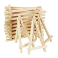 Produktbild: KBNIAN 20 Stück Mini Holz Staffelei Dreieck Staffelei Bilderrahmen Display Dreieck Faltbar Holzstaffelei für Hochzeit Weihnachten Party & Bar（15 * 8 * 1.7cm）