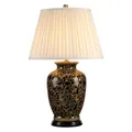 Produktbild: Tischlampe ELYA Schwarz Gold Creme H:74cm Vintage Design Bodenlampe Wohnzimmer