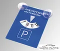 Produktbild: Parkscheibe Parkuhr aus Kunststoff mit Saugnäpfen nach DIN blau STVO 13 x 15,5cm