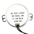 Produktbild: 1 Stück Synchronmotor AC 220-240V 4W mit Getriebe und Geringer Drehzahl CW/CCW Drehrichtung für Heizungslüfter Kunsthandwerk und Drehwerke (5-6RPM)