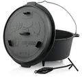Produktbild: BBQ-Toro Dutch Oven Forest Serie | 13,6 Liter | bereits eingebrannt - preseasoned | Verschiedene Größen | Gusseisen Kochtopf | Bräter mit Deckel (DO12F)