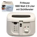 Produktbild: Fritteuse 2,5L weiß Friteuse 1800W 2,5 Liter Fritöse Frittöse mit Sichtfenster