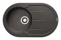 Produktbild: Pyramis Alazia Round Einbauspüle mit Abtropffläche reversibel Pyragranite 780 x 490 mm Carbon - 070072512