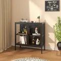 Produktbild: Vitrinen-Sideboard Borshavisa Stahl 2-türig 80x80x35 cm Schwarz