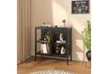 Produktbild: en.casa Standvitrine »Borshavisa« Stahl 2-türig Klarglas 80 x 80 x 35 cm Schwarz