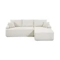 Produktbild: Juskys Sofa Coredo Rechts - Ecksofa 3 Sitzer, Couch in L Form mit Ottomane - Cord in Creme