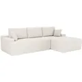 Produktbild: Juskys Sofa Coredo Rechts - Ecksofa 3 Sitzer, Couch in L Form mit Ottomane - Cord in Creme