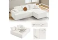Produktbild: Juskys Ecksofa Coredo, Ecksofa, mit Rücken- & Dekokissen, Cordbezug, Modular platzierbar